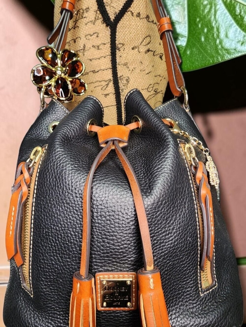 Dooney & Bourke Pebble Leather Cooper Drawstring Bag - Picture 15 of 15